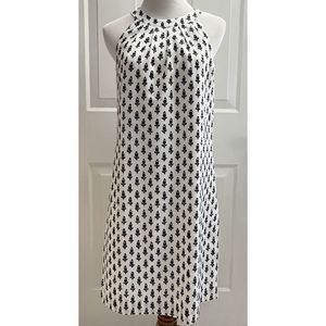 J. Crew Outlet Size 4 Swoop Dress in Thistle Print Cream Black Lined EUC